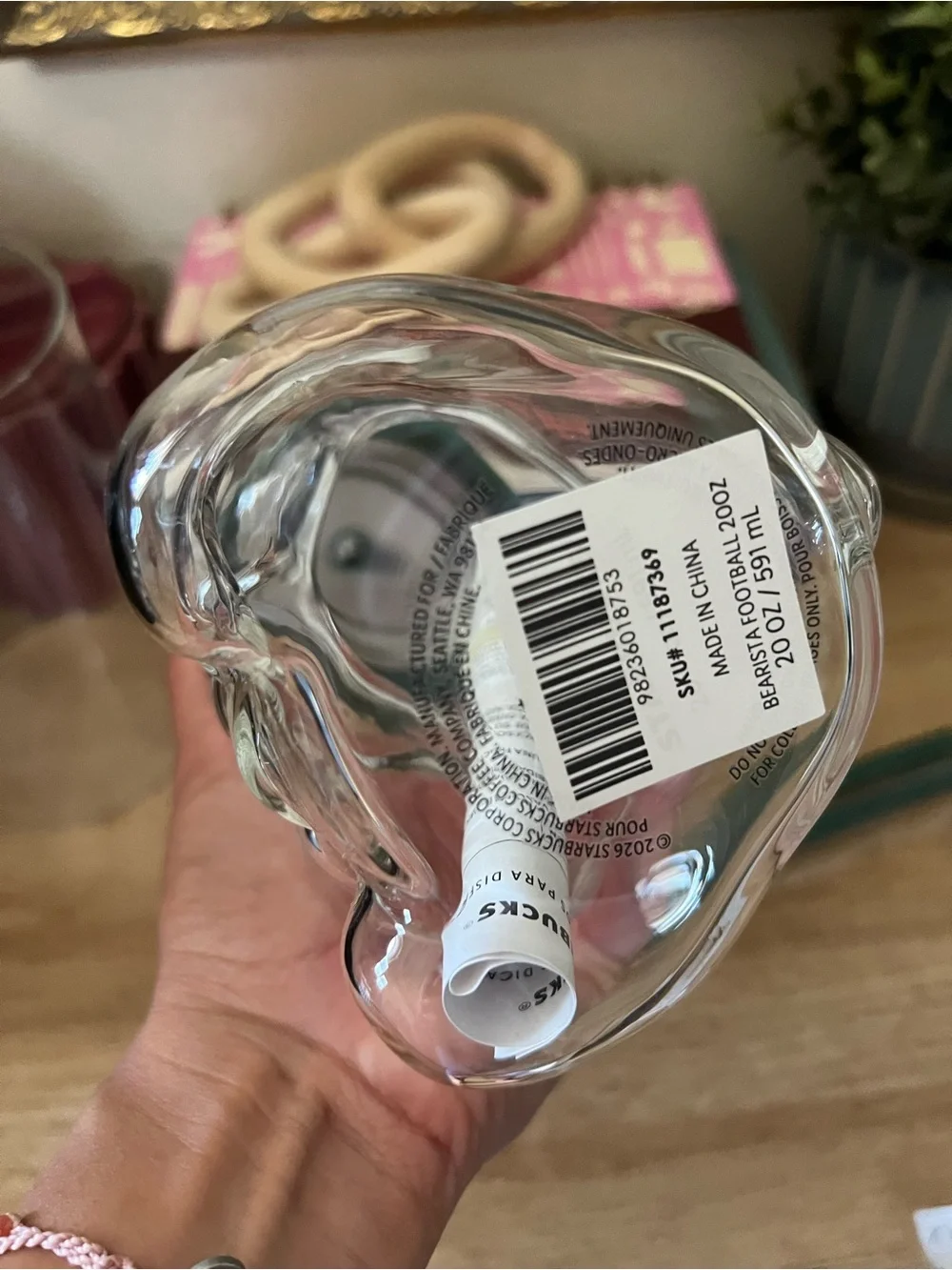 Starbucks Clear Glass Bearista Heart Vase